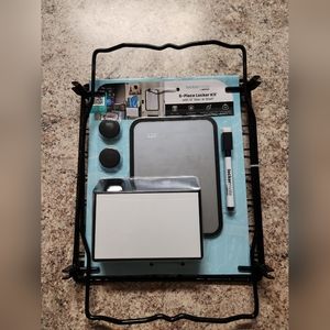 Lockermate Locker Kit with 12" Stac-A-Shelf Dry Erase Magnetic Black 6-Piece NEW